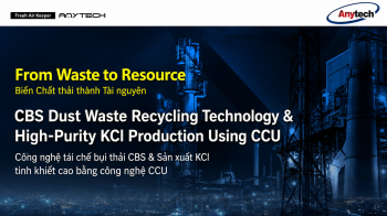 Công nghệ tái chế bụi phế thải CBS và sản xuất KCl độ tinh khiết cao bằng CCU trong sản xuất xi măng
